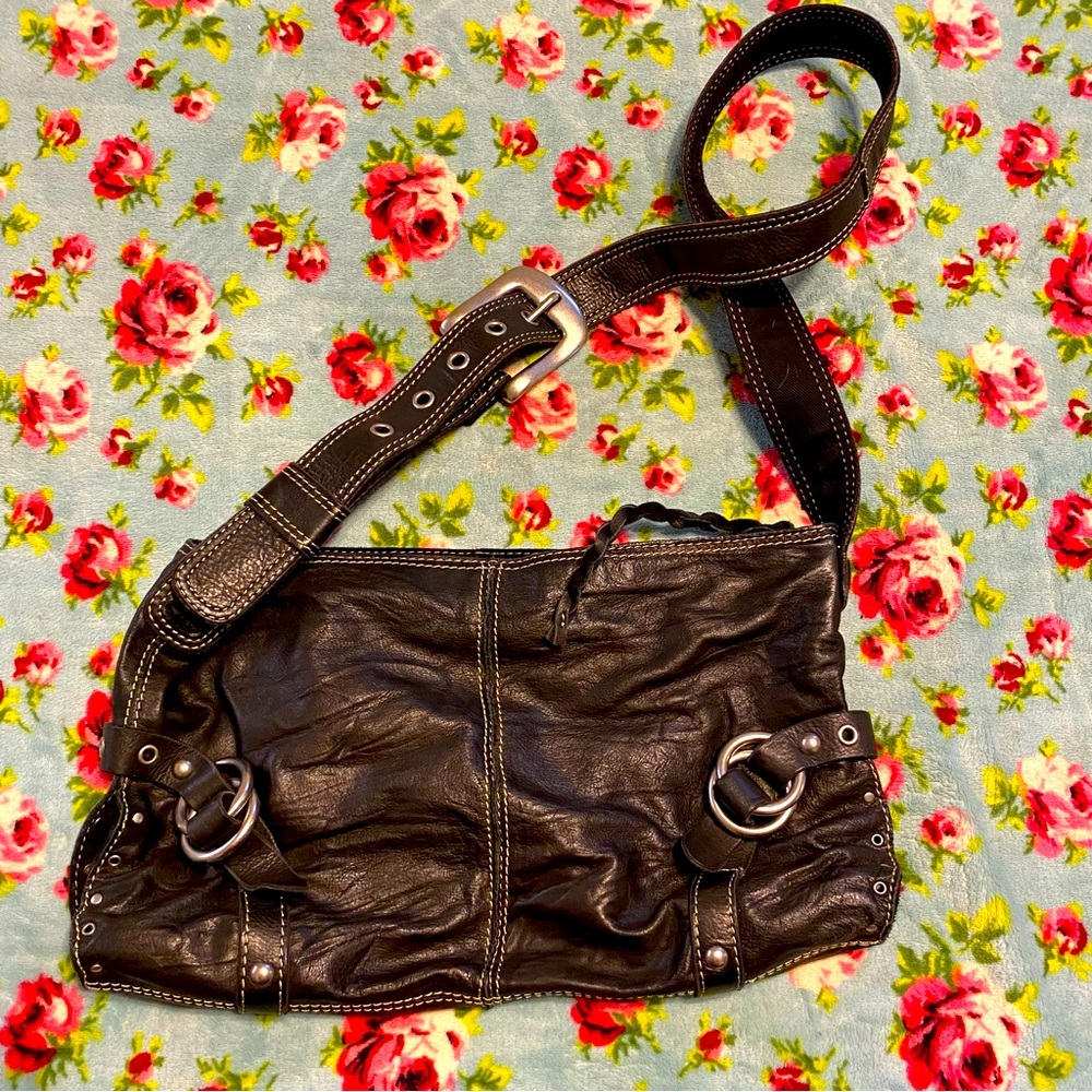 Soft leather Lucky ☘️ crossbody bag with large buckle detail